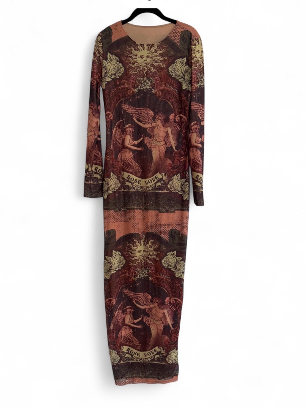 Muse Rust and Brown Angel Graphic Maxi Dress